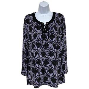 Christopher & Banks-Women's Petite XL Pullover Top Long Sleeve Tie Neck Design